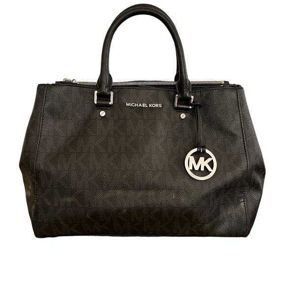 Michael Kors Sutton Satchel Classic Dark Brown/Black with Logo - Picture 1 of 12